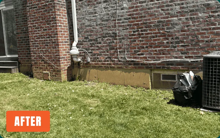 The same spot cleared down to grass